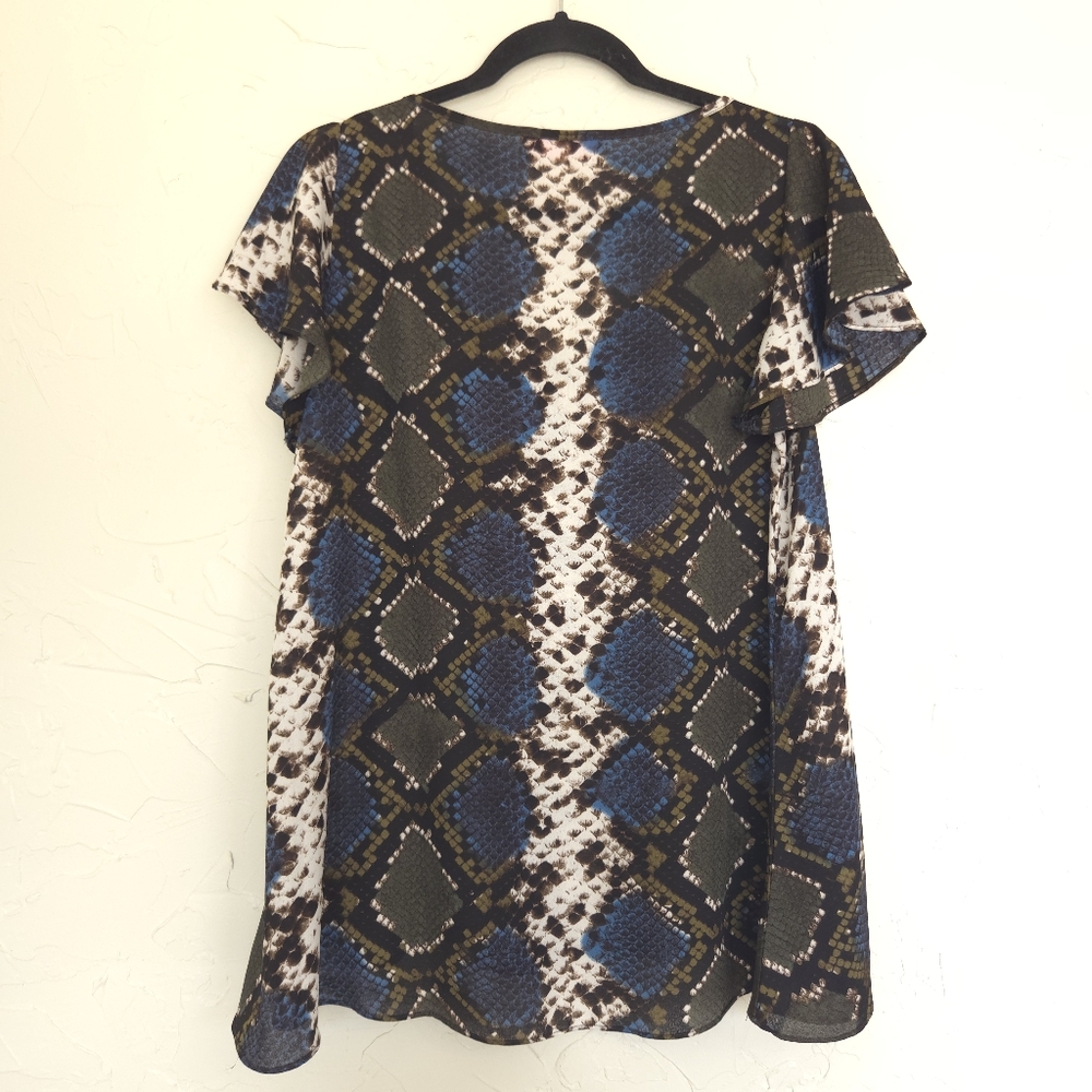 Buddy Love Python Flutter Sleeve Swing Top - image 5